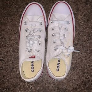 Converse White and Red Low-Top Sneakers Canvas Casual